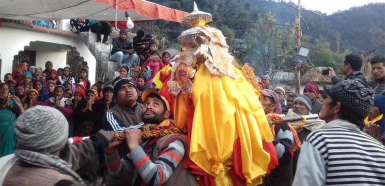 भगवान तुंगनाथ की डोली सिदेली पहुंची डोली का भव्य स्वागत