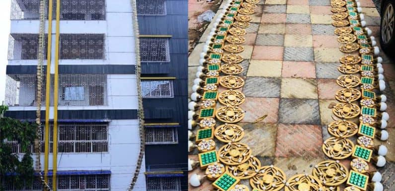 माँ दुर्गा को अर्पित 120 फीट लम्बी माला, इंडिया बुक ऑफ़ रिकार्ड्स में दर्ज़ हुआ नाम