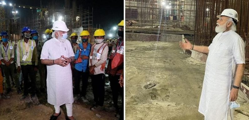 पीएम मोदी ने आधी रात में किया नए संसद भवन के निर्माण कार्य का दौरा