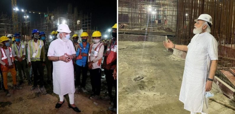 पीएम मोदी ने आधी रात में किया नए संसद भवन के निर्माण कार्य का दौरा