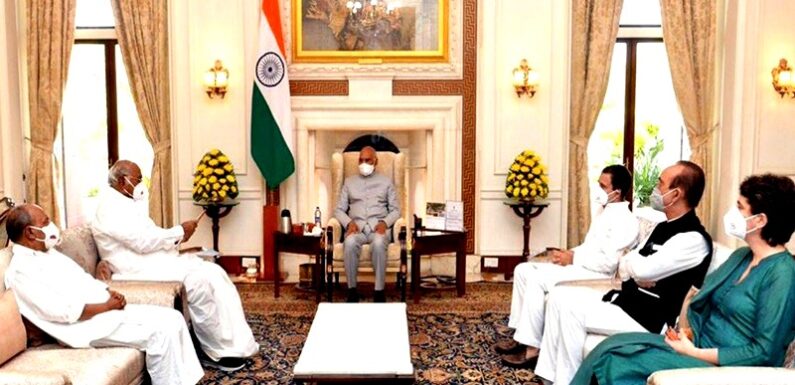 लखीमपुर हिंसा मामले पर राष्ट्रपति कोविंद से मिले राहुल और प्रियंका गांधी, राज्य मंत्री को पद से हटाने की मांग