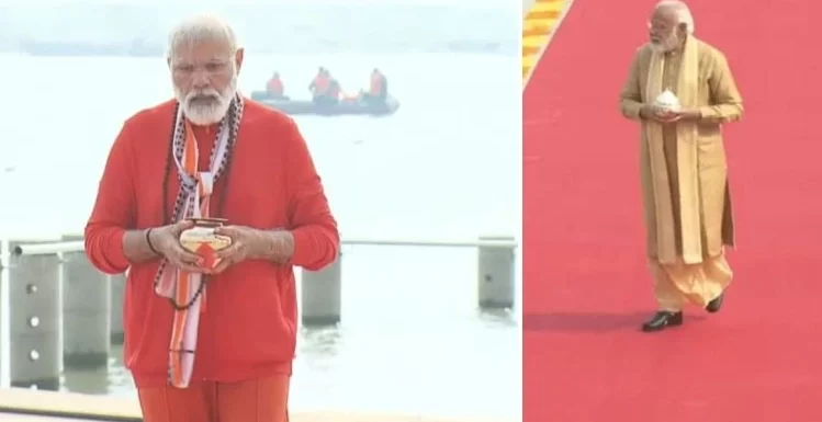 गले में रूद्राक्ष और हाथ में गंगाजल लिए काशी विश्वनाथ पर जल चढ़ाने पहुंचे PM नरेंद्र मोदी