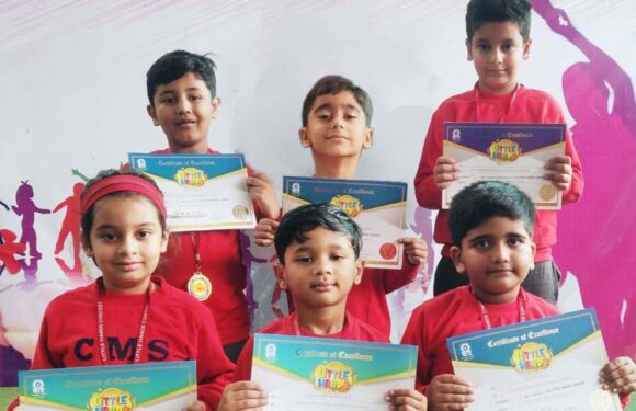 हैण्डराइटिंग प्रतियोगिता में सी.एम.एस.  के 7 छात्रों को गोल्ड मेडल￼