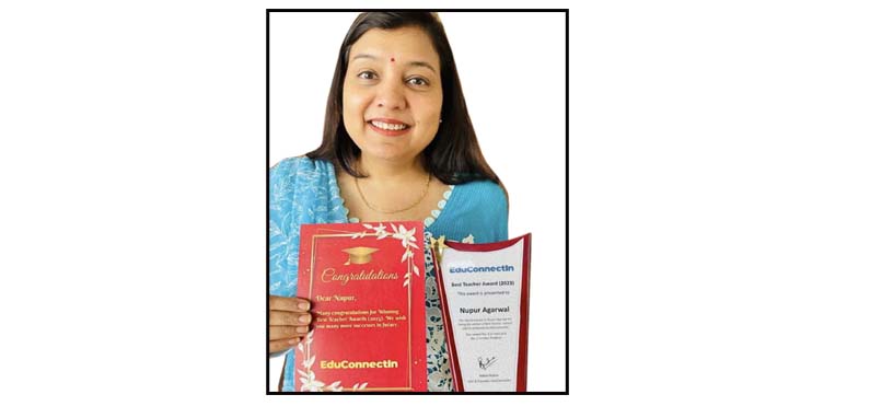 ‘सर्वश्रेष्ठ शिक्षक अवार्ड’ से सम्मानित हुई सी.एम.एस. शिक्षिका